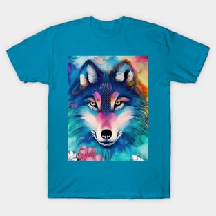 Colorful Wolf Face T-Shirt